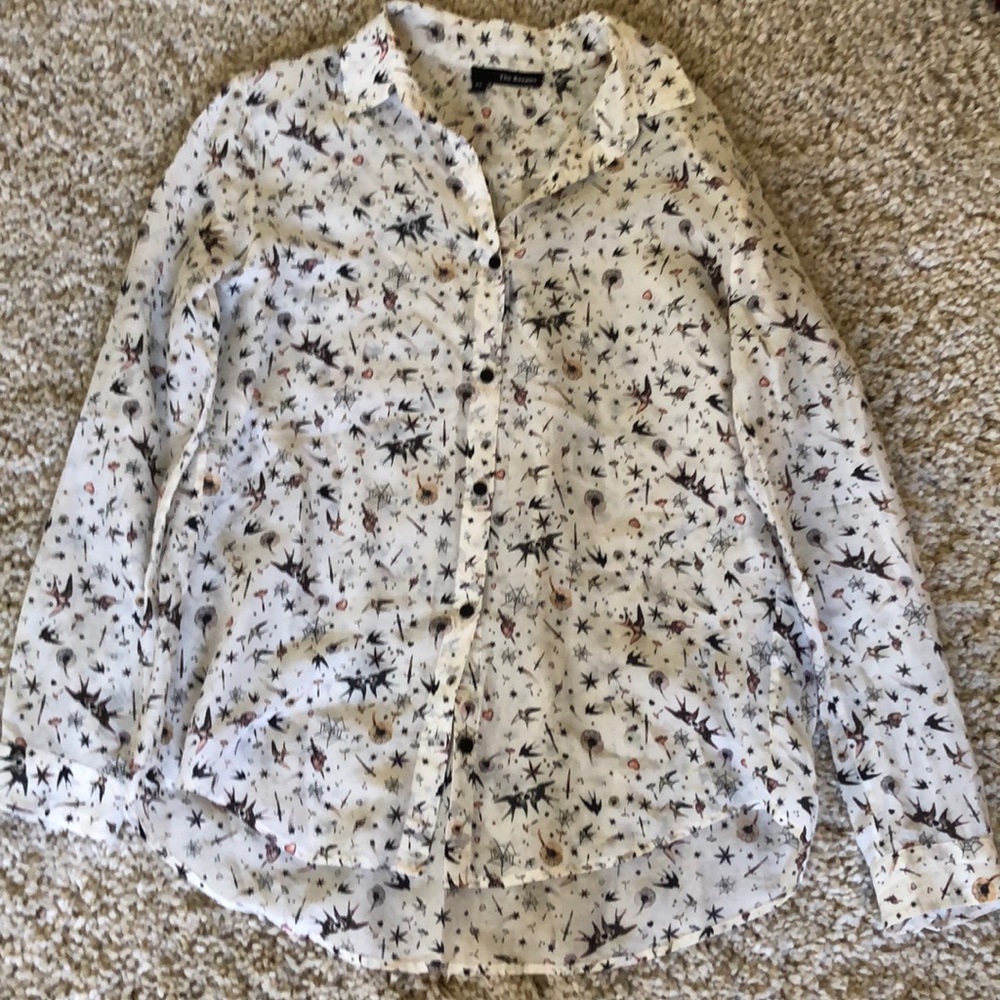 The Kooples Print Button Down Top